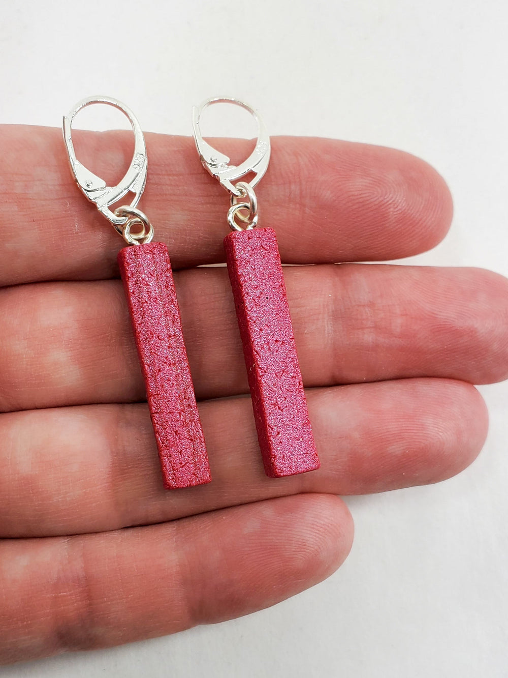 Bar Dangle Earrings - Pink Magenta-Earrings-Tiry Originals, LLC