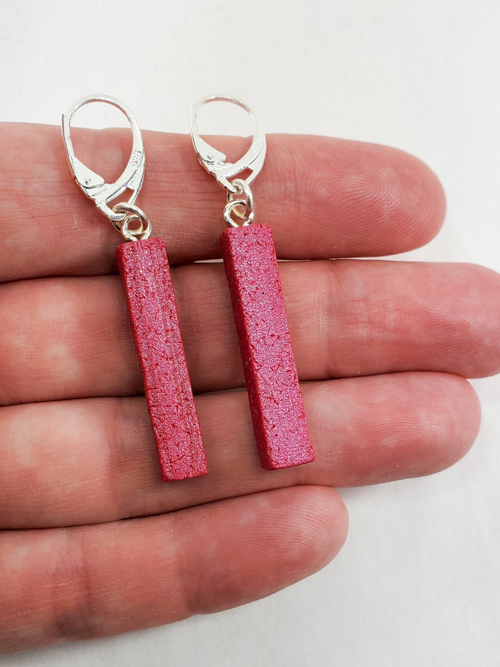 Bar Dangle Earrings - Pink Magenta-Earrings-Tiry Originals, LLC