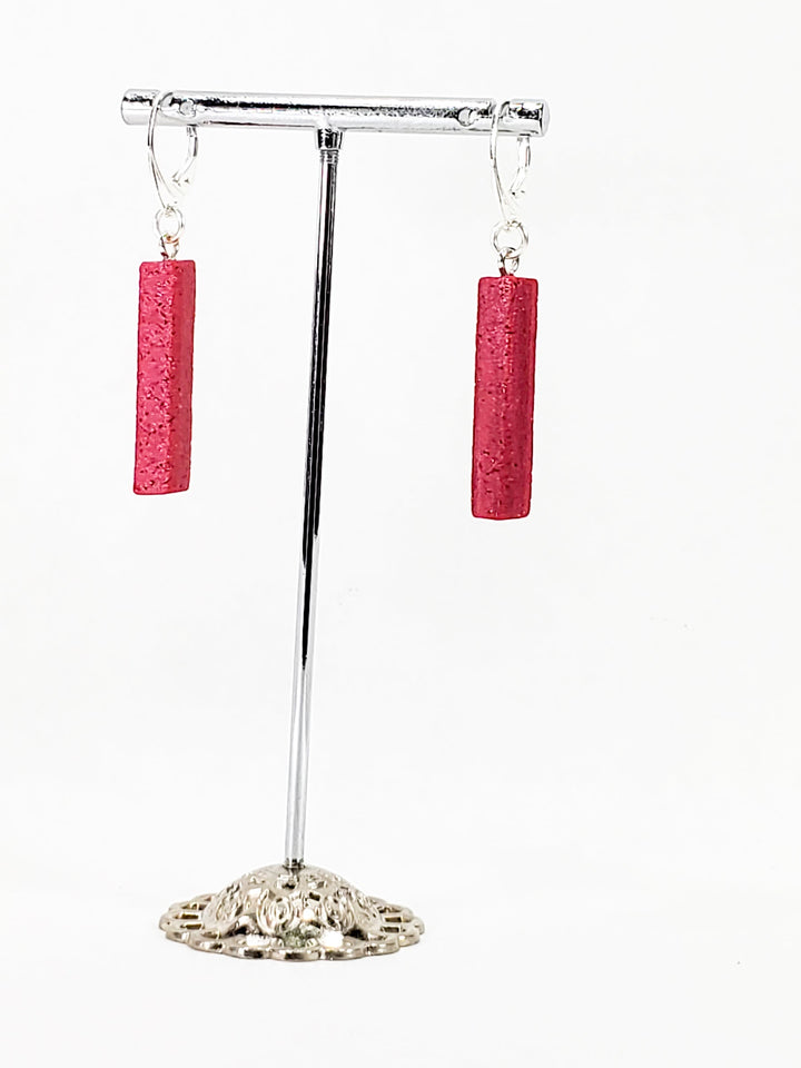 Bar Dangle Earrings - Pink Magenta-Earrings-Tiry Originals, LLC