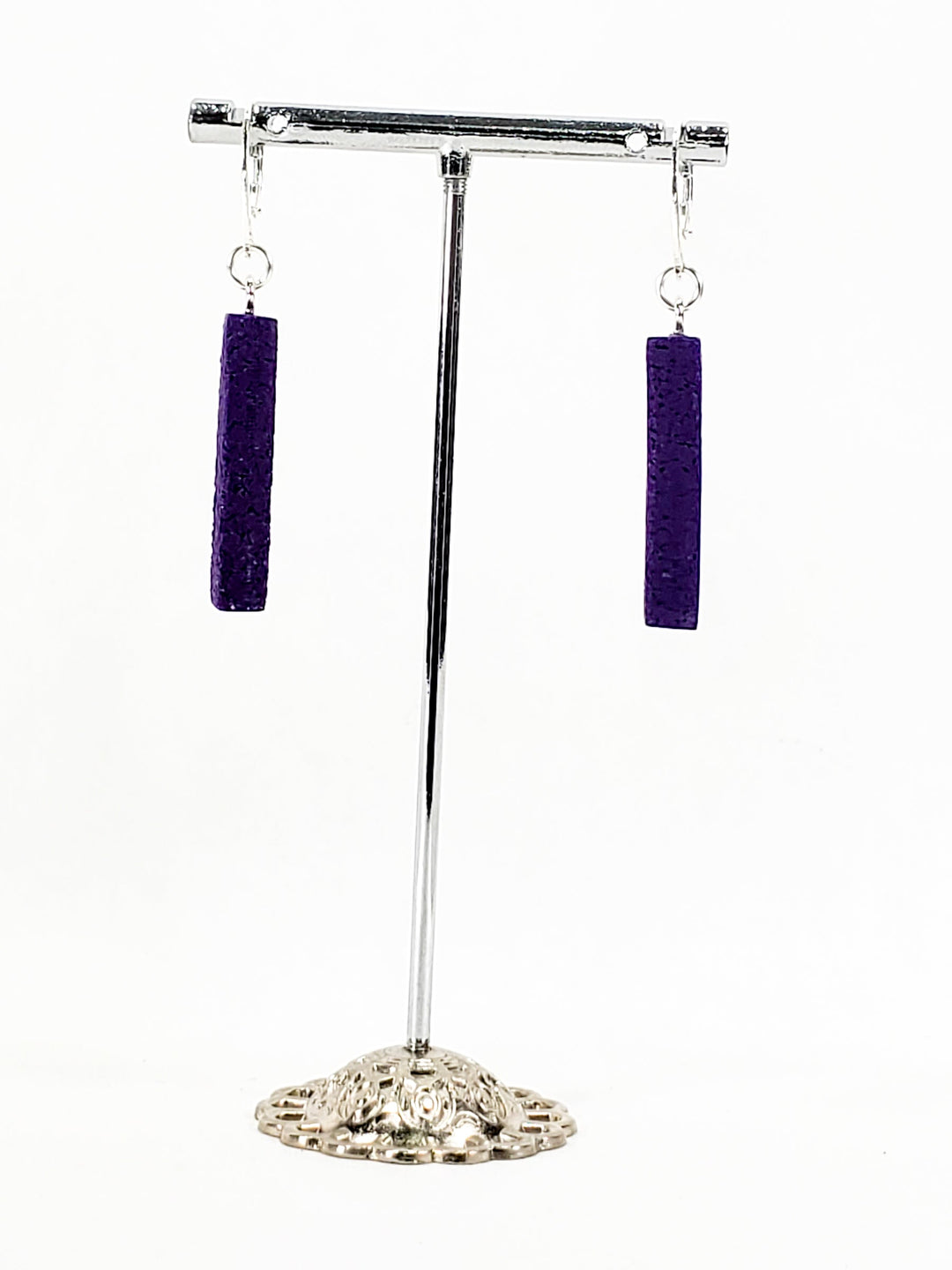 Bar Dangle Earrings - Purple-Earrings-PME85 Purple-Purple-Tiry Originals, LLC