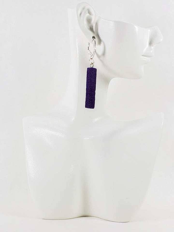 Bar Dangle Earrings - Purple-Earrings-PME85 Purple-Purple-Tiry Originals, LLC