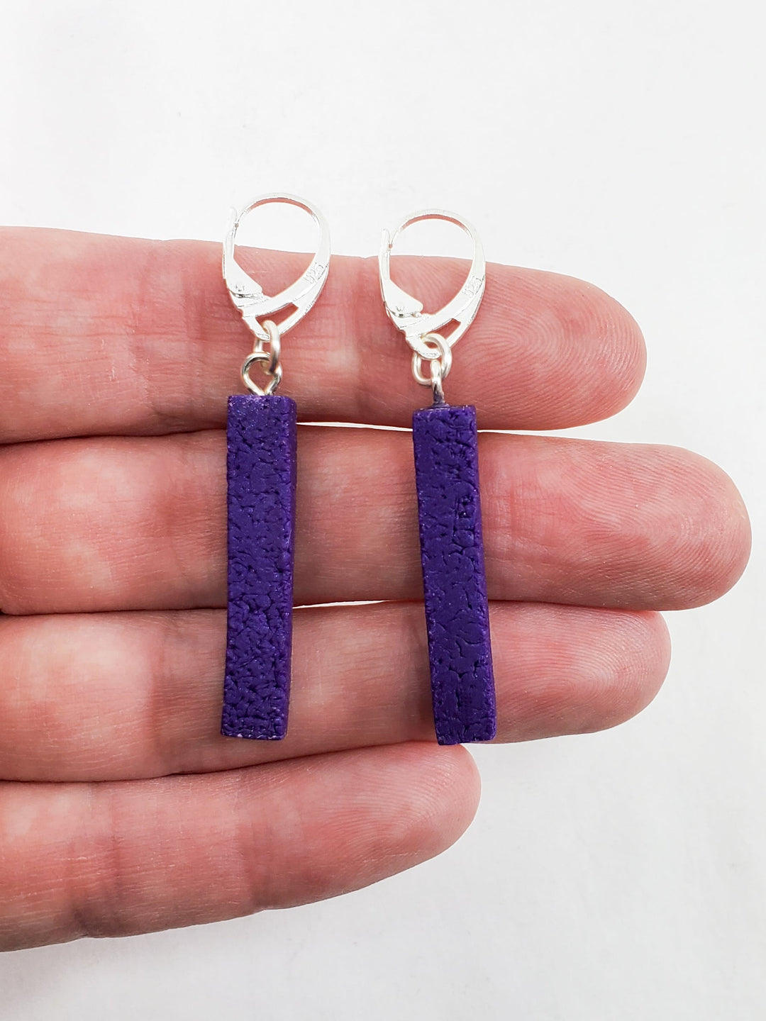 Bar Dangle Earrings - Purple-Earrings-Tiry Originals, LLC