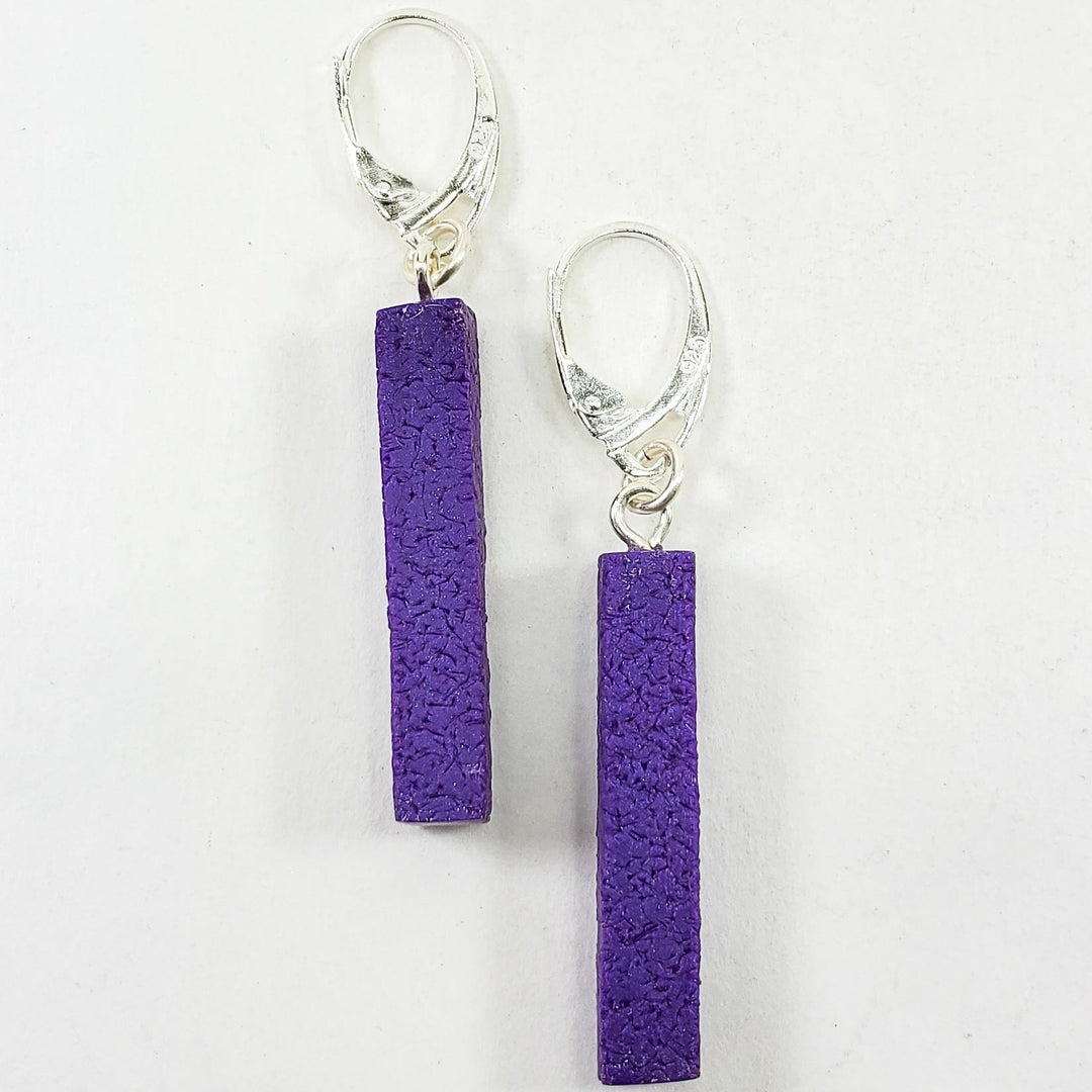 Bar Dangle Earrings - Purple-Earrings-Tiry Originals, LLC