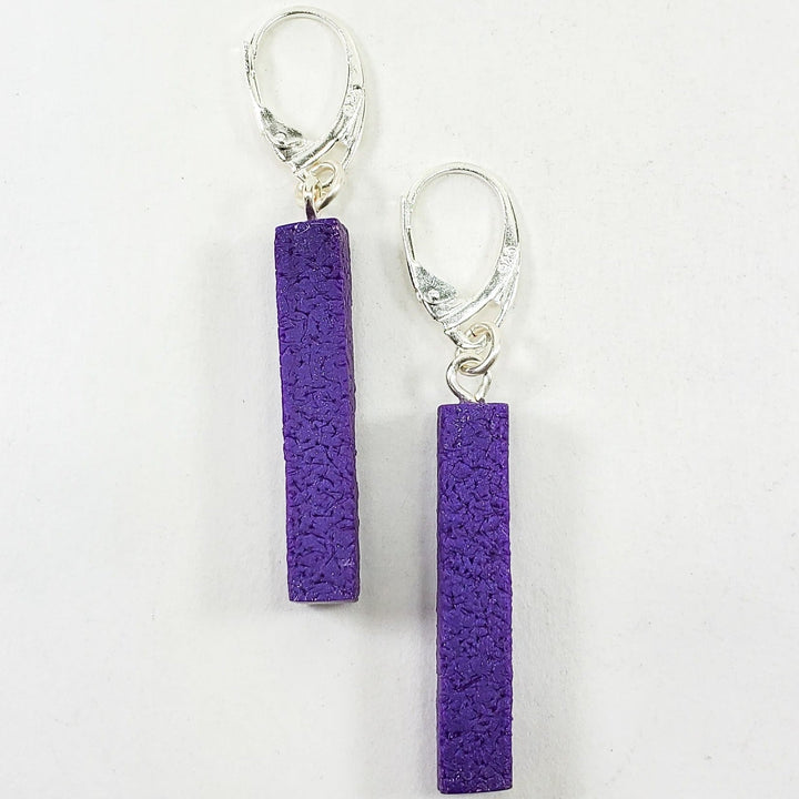 Bar Dangle Earrings - Purple-Earrings-Tiry Originals, LLC