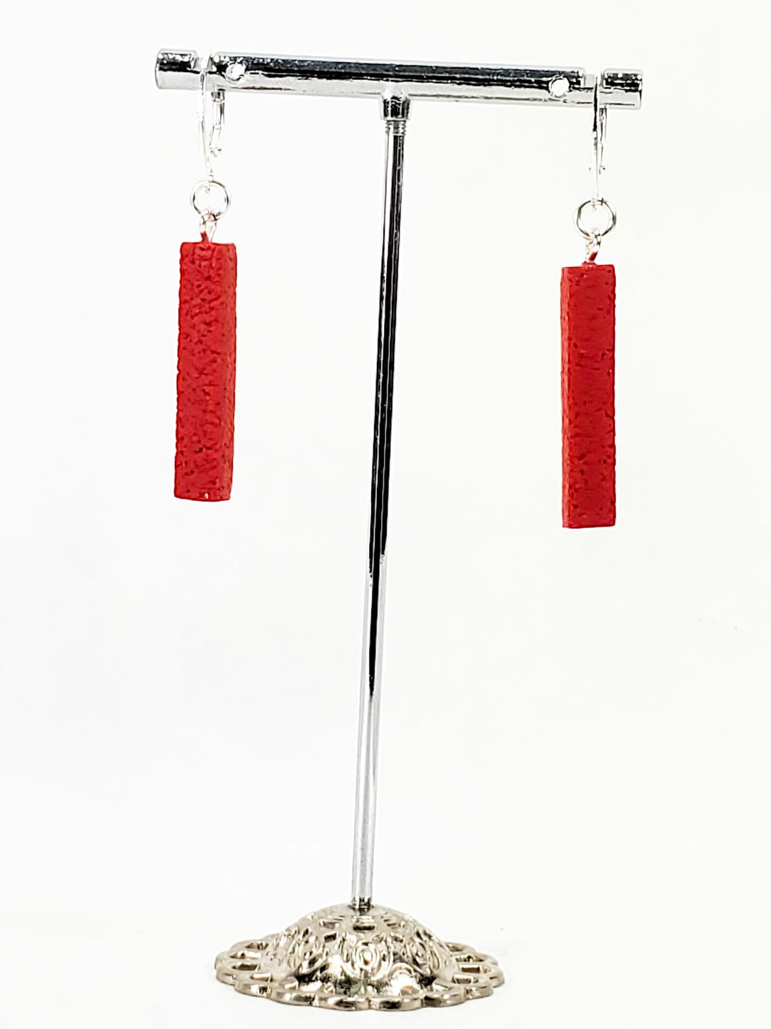 Bar Dangle Earrings - Scarlett Red-Earrings-PME85 Red-Red-Tiry Originals, LLC