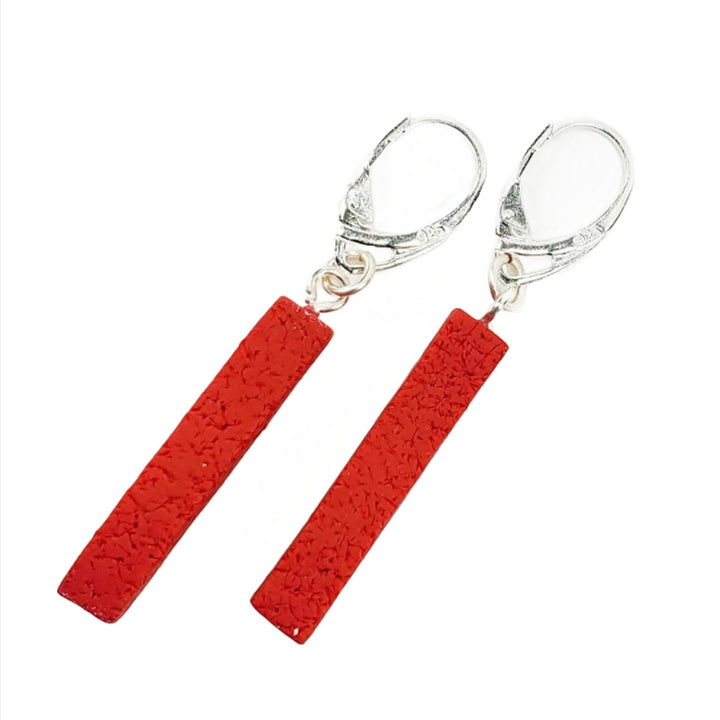 Bar Dangle Earrings - Scarlett Red-Earrings-Tiry Originals, LLC