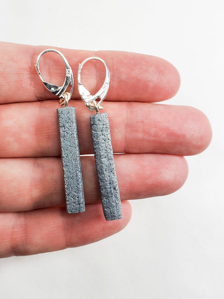 Bar Dangle Earrings - Silver-Earrings-Tiry Originals, LLC
