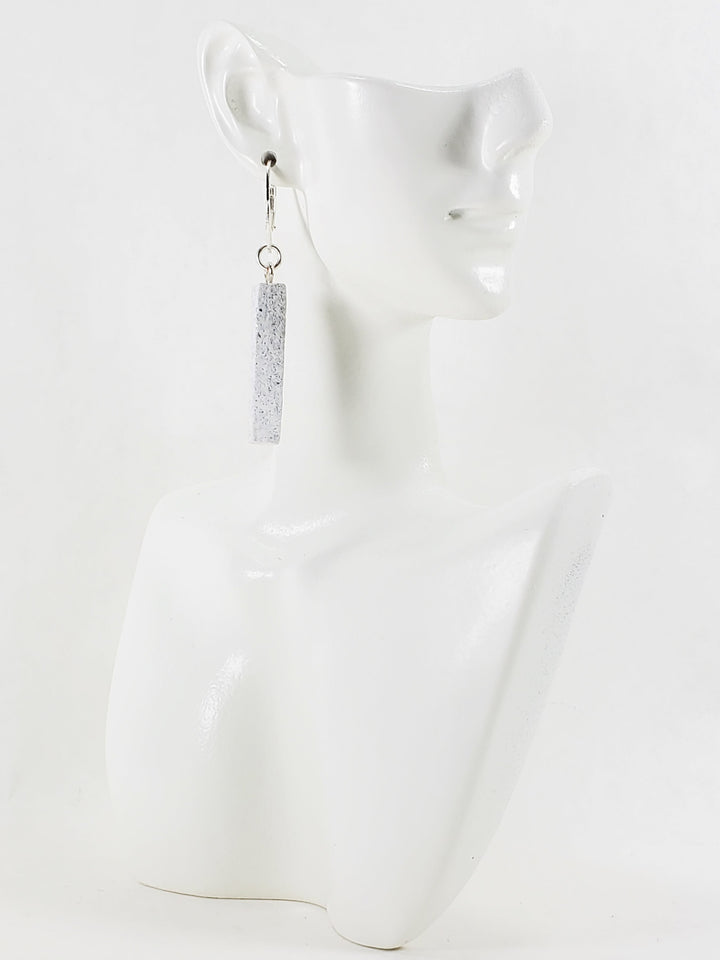 Bar Dangle Earrings - Sparkly White-Earrings-Tiry Originals, LLC