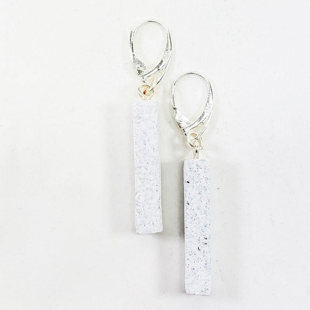 Bar Dangle Earrings - Sparkly White-Earrings-Tiry Originals, LLC