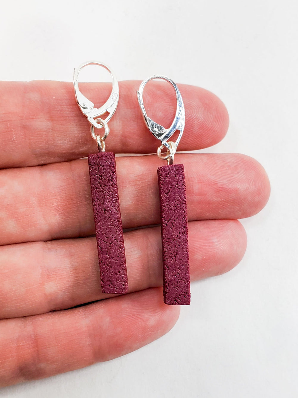 Bar Dangle Earrings - Viva Magenta-Earrings-Tiry Originals, LLC