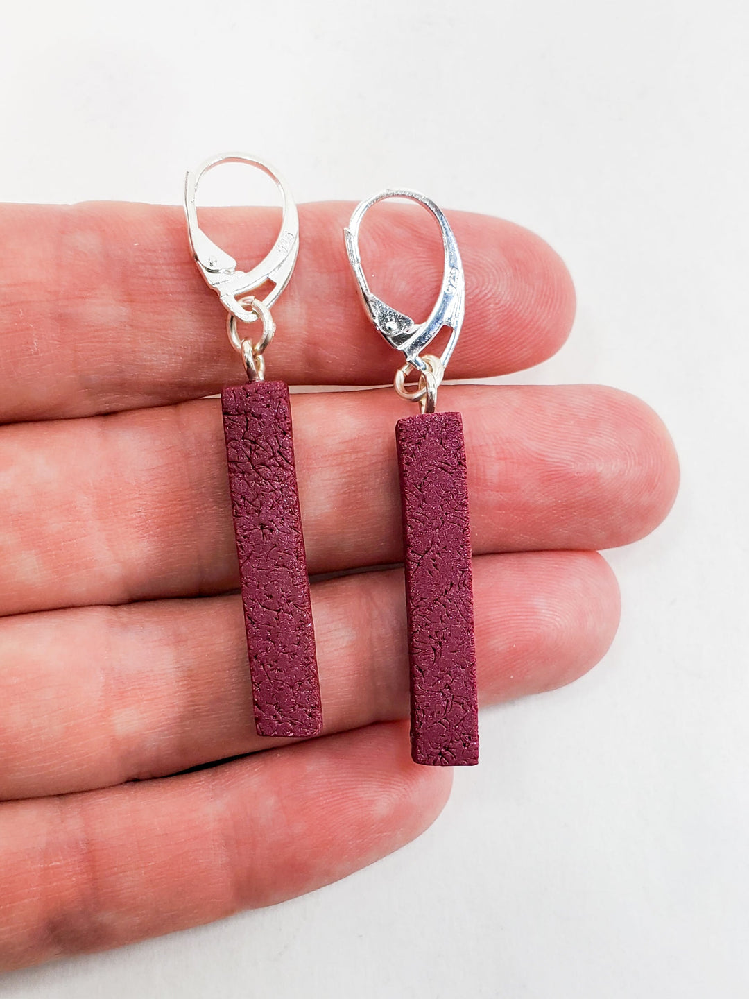 Bar Dangle Earrings - Viva Magenta-Earrings-Tiry Originals, LLC