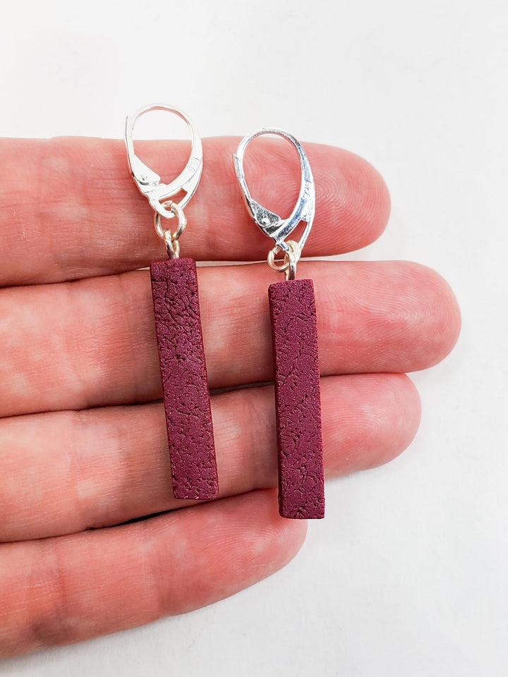 Bar Dangle Earrings - Viva Magenta-Earrings-Tiry Originals, LLC