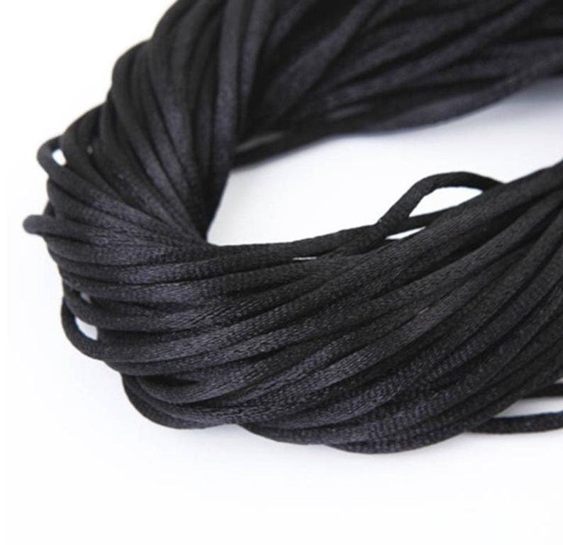 Black Satin Silk Necklace Cord Rope Chain with Lobster Claw Clasp-Necklace-SSCH24-24"-Tiry Originals, LLC