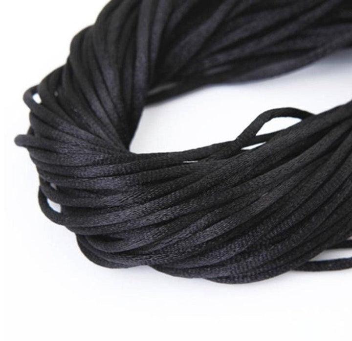 Black Satin Silk Necklace Cord Rope Chain with Lobster Claw Clasp-Necklace-Tiry Originals, LLC