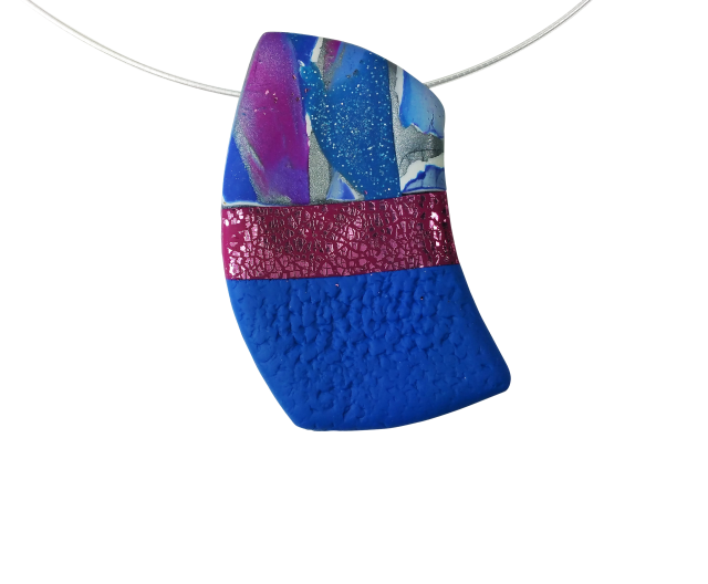 Cut Away Rectangle Pendant - Blue-Sale--Tiry Originals, LLC