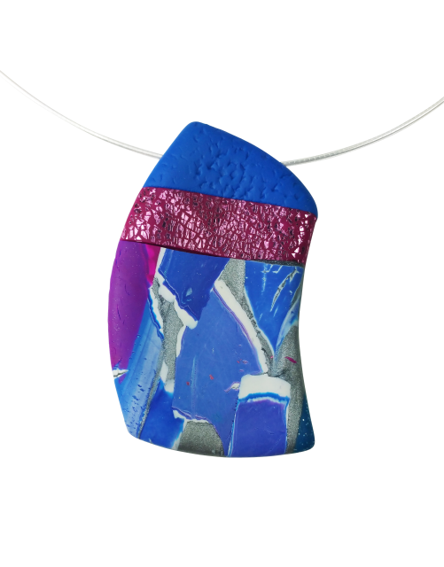 Cut Away Rectangle Pendant - Blue-Sale--Tiry Originals, LLC