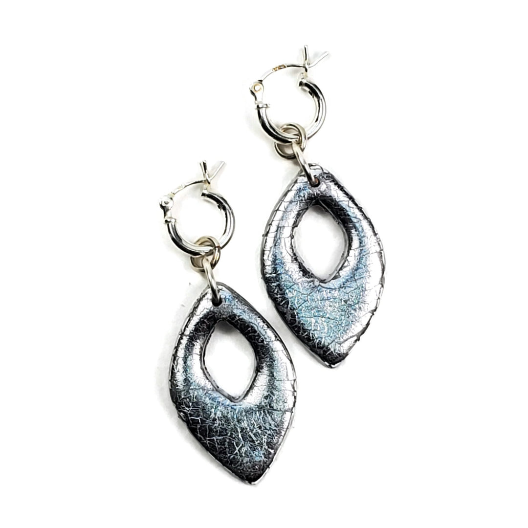 Diamond Cutout Dangle Earring - Chrome-Earrings-Tiry Originals, LLC