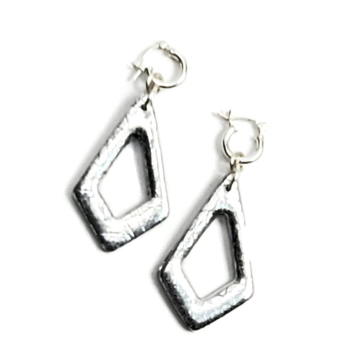 Diamond Donut Dangle Earring - Chrome-Earrings-PME52 #1-Option #1-Tiry Originals, LLC