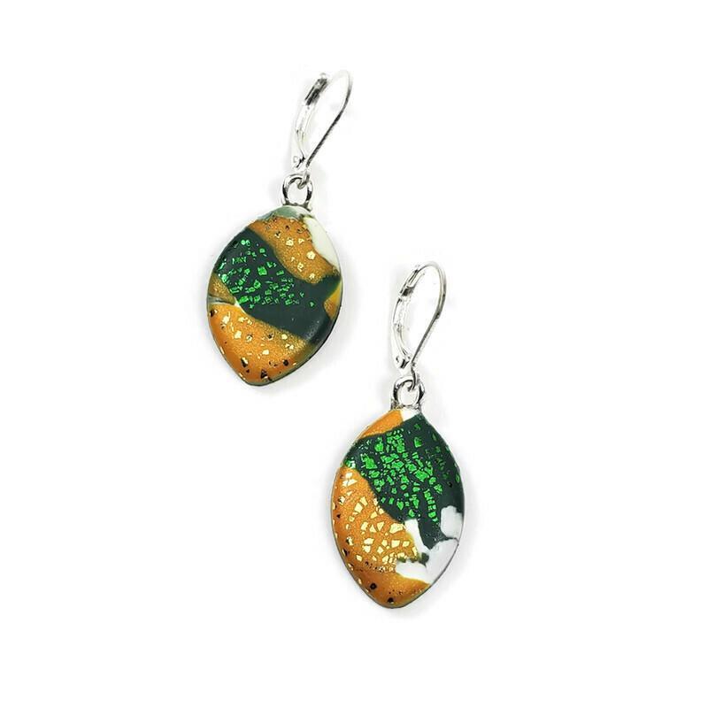 Football Dangle Earring - Go Pack Go-Earrings-Tiry Originals, LLC