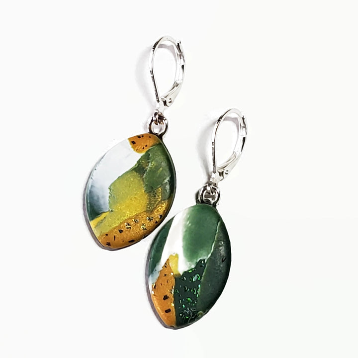 Football Dangle Earring - Go Pack Go-Earrings-Tiry Originals, LLC