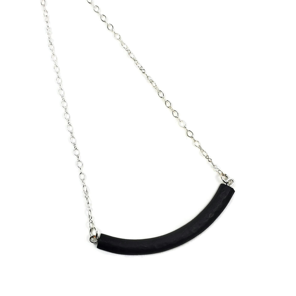 Half Moon Bar Necklace - Matte Black-Necklace-Tiry Originals, LLC