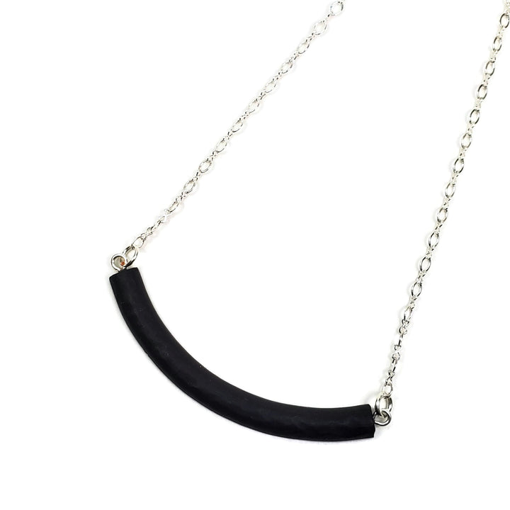 Half Moon Bar Necklace - Matte Black-Necklace-Tiry Originals, LLC