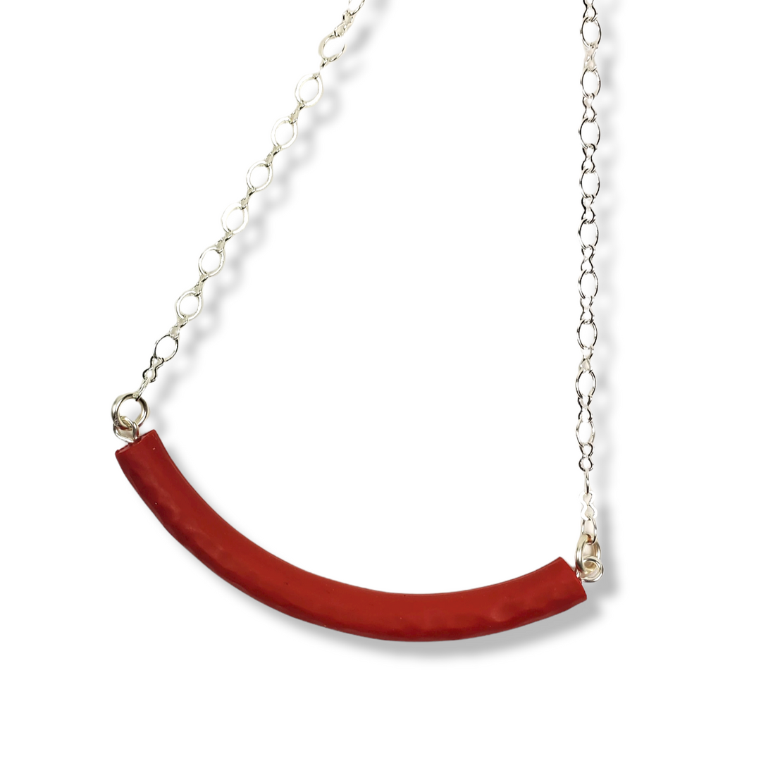 Half Moon Bar Necklace - Scarlett Scarlett-Necklace-PMN23 Red-Tiry Originals, LLC