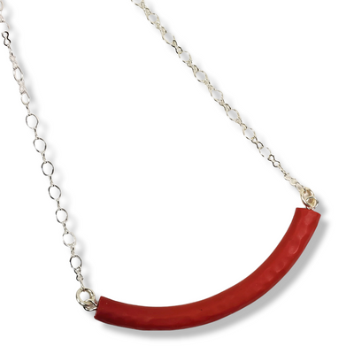 Half Moon Bar Necklace - Scarlett Scarlett-Necklace-PMN23 Red-Tiry Originals, LLC