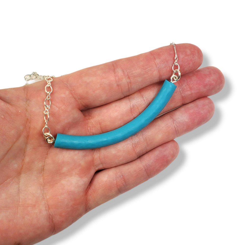 Half Moon Bar Necklace - Turquoise Waters-Necklace-Tiry Originals, LLC