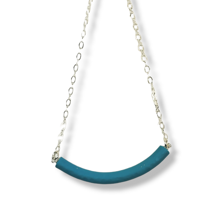 Half Moon Bar Necklace - Turquoise Waters-Necklace-Tiry Originals, LLC