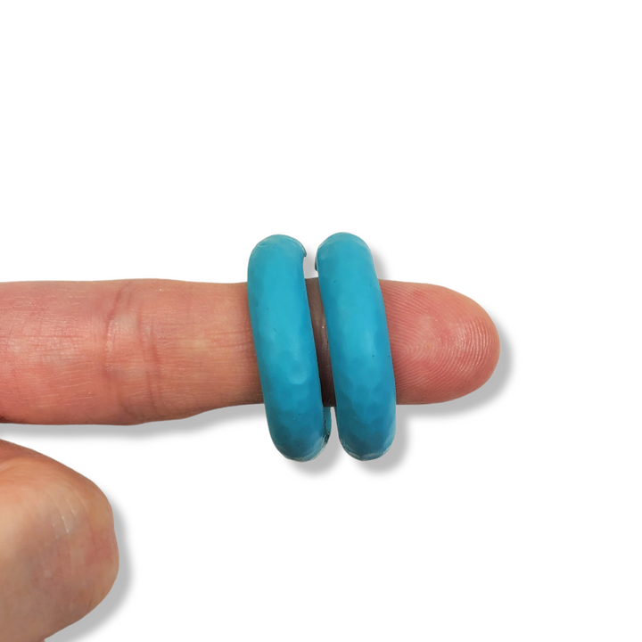 Hammered Hoop Earrings Medium - Solid Color - Turquoise Waters-Earrings-Tiry Originals, LLC