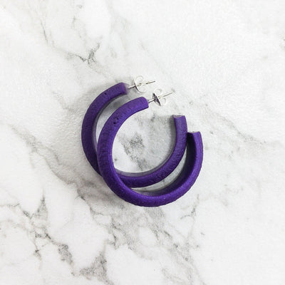 Hoop Earrings Medium - Purple-Earrings-PME59 #2 Purple-Purple-Tiry Originals, LLC