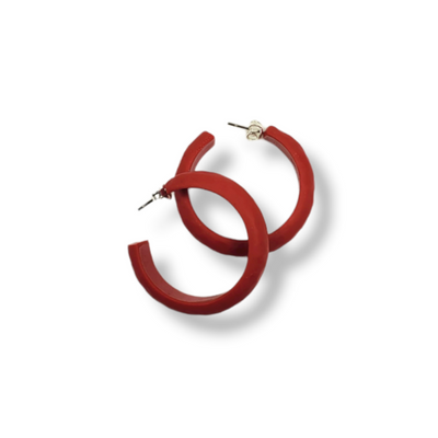Hoop Earrings Medium - Red-Earrings-PME59 #1 Copper-Option #1-Tiry Originals, LLC