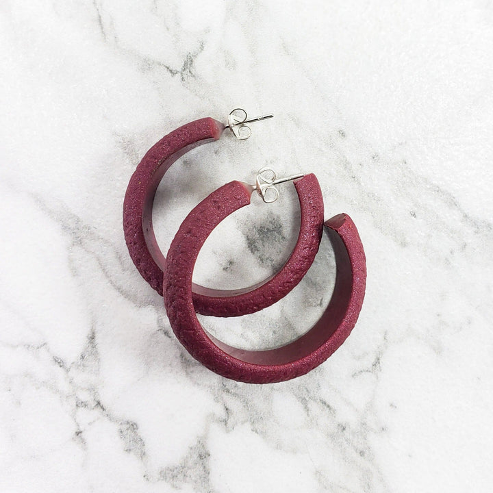 Hoop Earrings Medium - Viva Magenta-Earrings-PME59 #1 Viva Magenta-Option #1-Tiry Originals, LLC