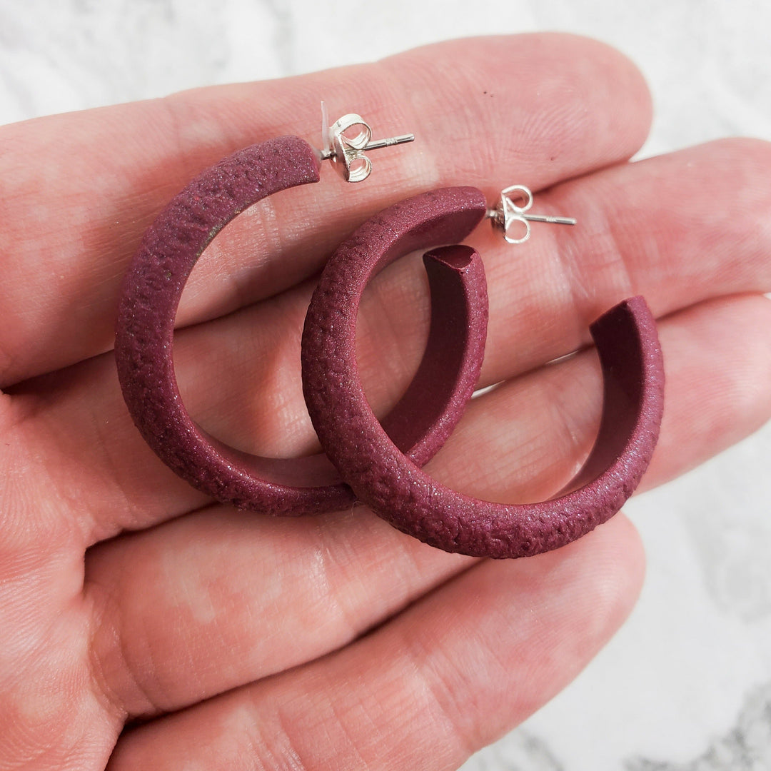 Hoop Earrings Medium - Viva Magenta-Earrings-Tiry Originals, LLC