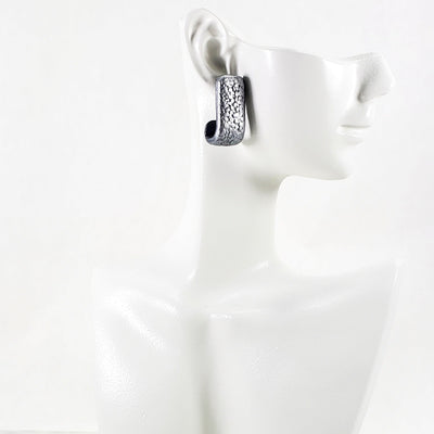 Huggie Earring Solid Color - Silver Chrome-Earrings-PME62 Silver-Chrome Silver-Tiry Originals, LLC