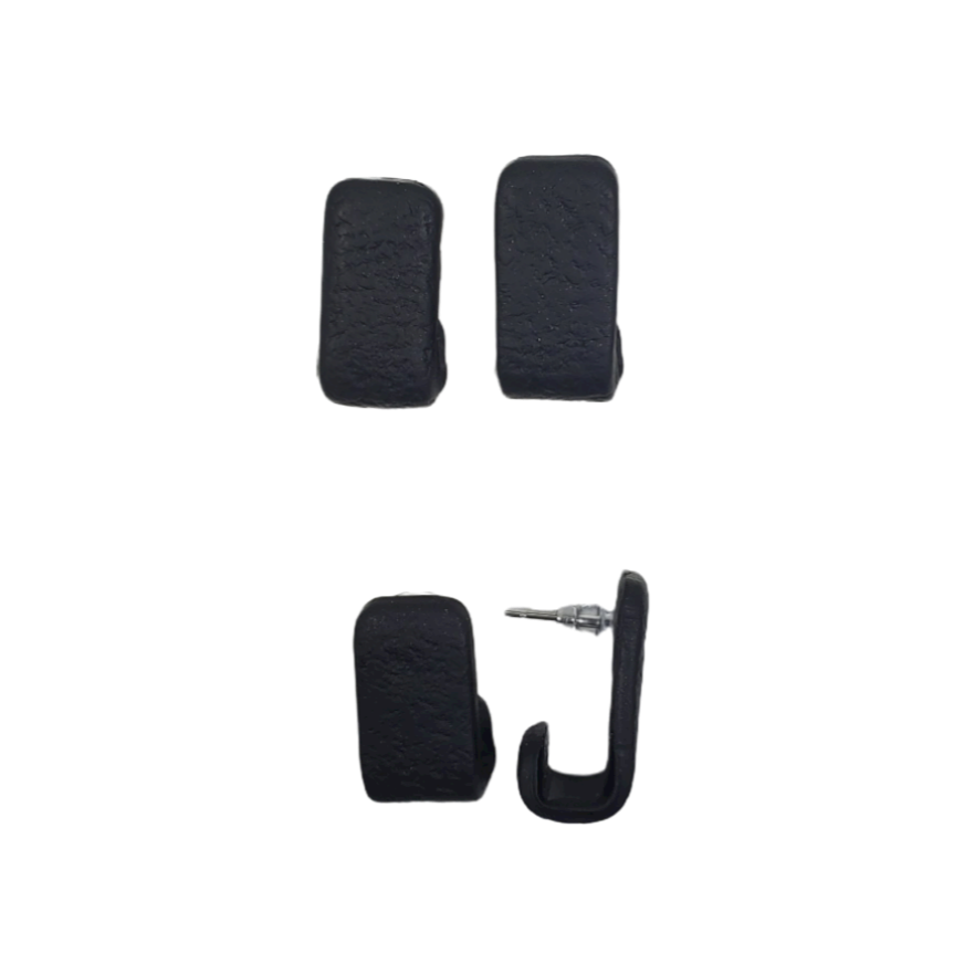 Large Black Huggie Earrings - Solid Color for a Bold Statement-Earrings-PME62 Black-Black-Tiry Originals, LLC