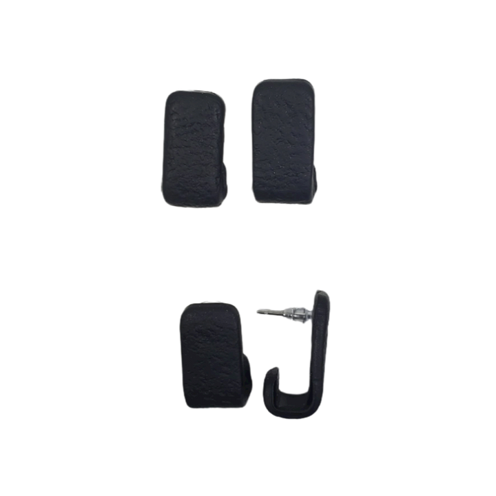 Large Black Huggie Earrings - Solid Color for a Bold Statement-Earrings-PME62 Black-Black-Tiry Originals, LLC