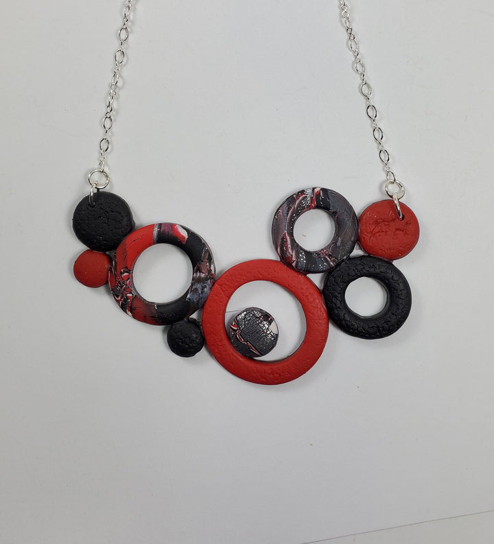 Large Bubbles Necklace - Scarlett-Sale-PMN07 1 red-Red-Tiry Originals, LLC