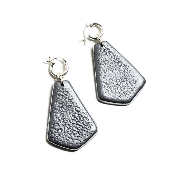 Large Paddle Dangle Earring - Chrome-Earrings-PME47 Texture #1-Silver Texture/Chrome Edges-Tiry Originals, LLC