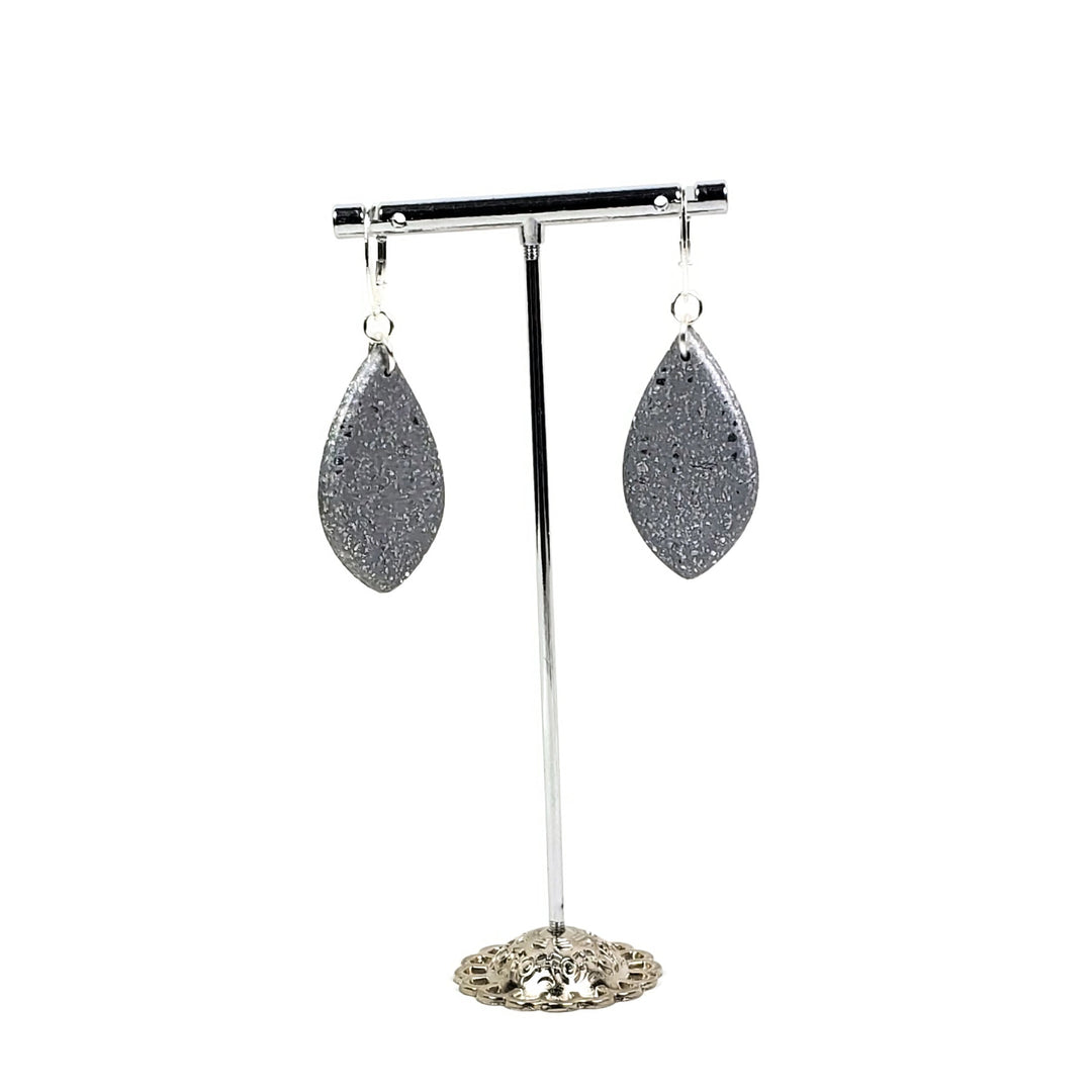 Large Tear Drop Dangle Earring - Chrome-Earrings-PME92 #1 Chrome-Option #1-Tiry Originals, LLC