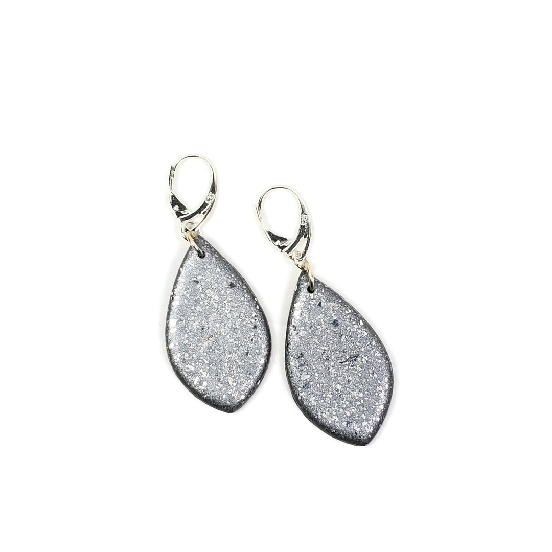 Large Tear Drop Dangle Earring - Chrome-Earrings-PME92 #1 Chrome-Option #1-Tiry Originals, LLC