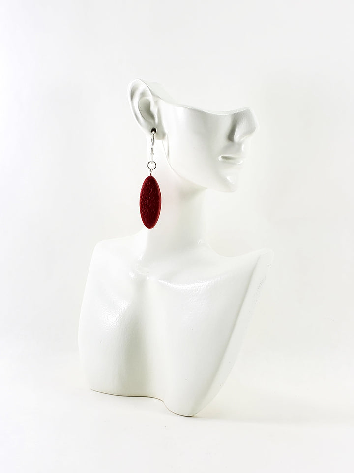 Large Tear Drop Dangle Earring - Red-Earrings-Tiry Originals, LLC