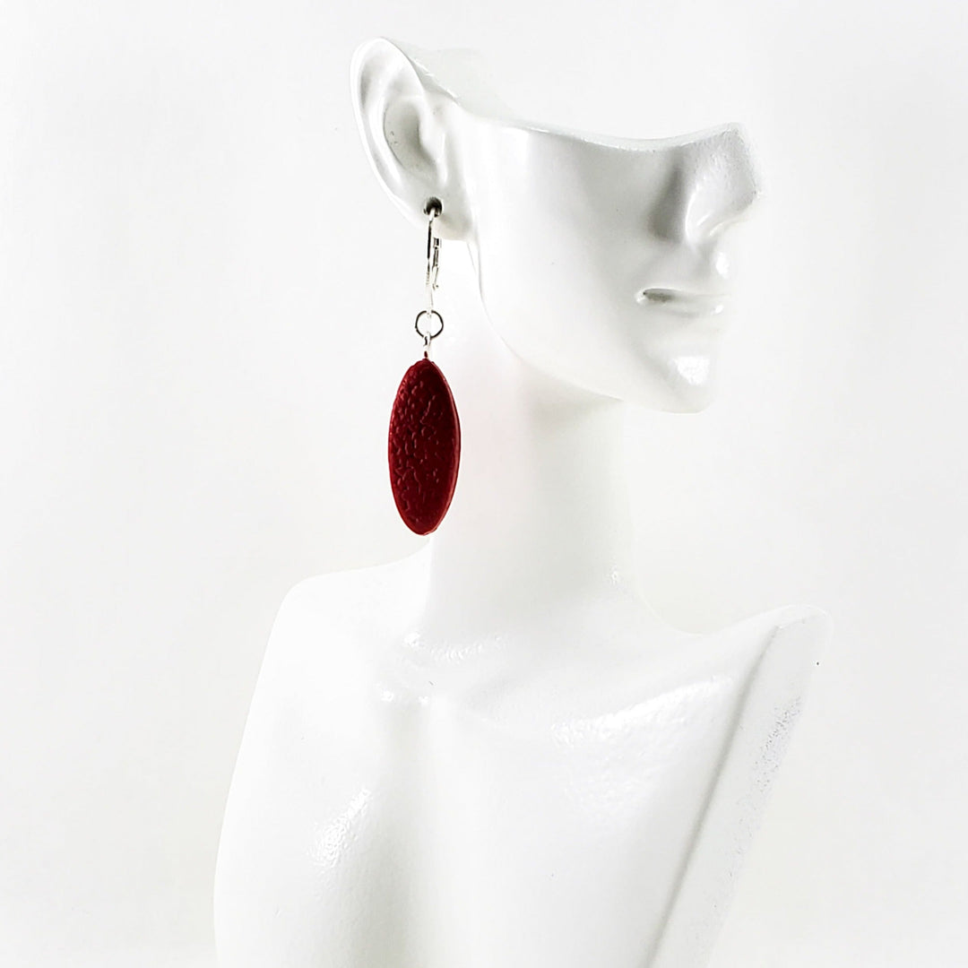 Large Tear Drop Dangle Earring - Red-Earrings-Tiry Originals, LLC