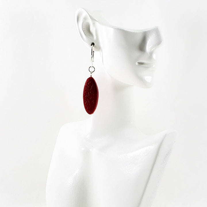 Large Tear Drop Dangle Earring - Red-Earrings-Tiry Originals, LLC
