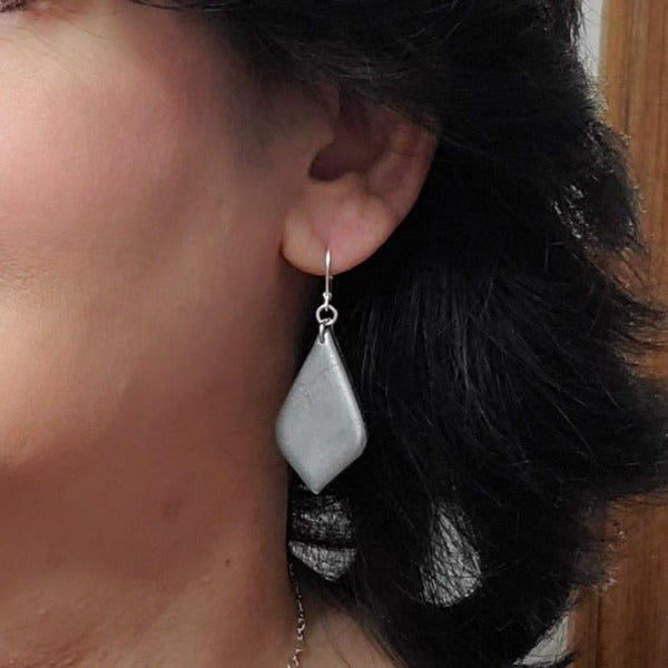 Large Teardrop Dangle Earring - Shiny Black-Earrings-PME45 Shiny Black Crackle-Shiny Black Crackle-Tiry Originals, LLC