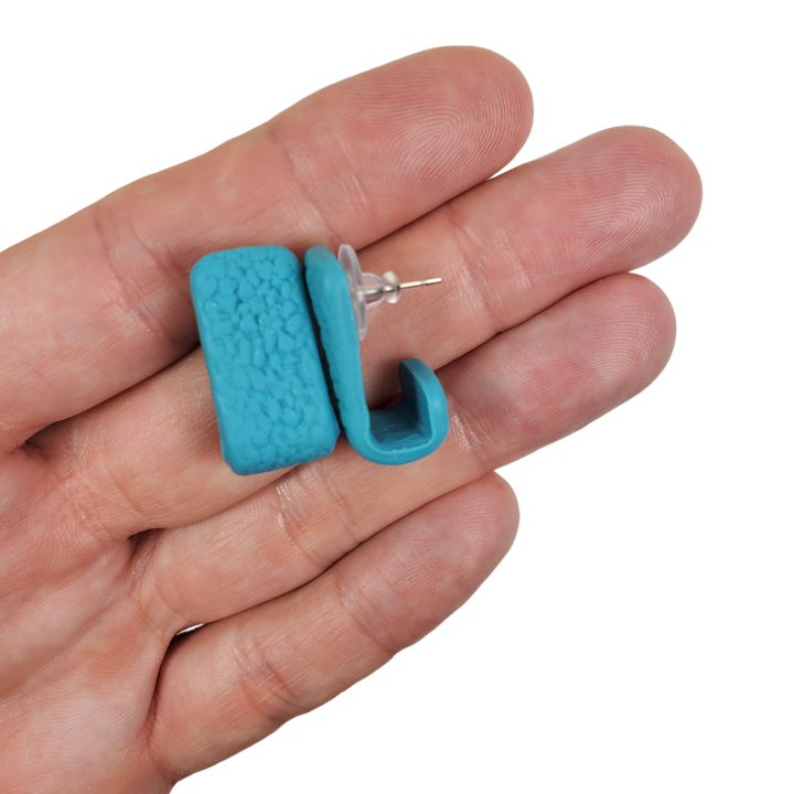 Light Turquoise Huggie Earrings - Stylish and Versatile Accessory Solid Color for Everyday Wear-Earrings-Tiry Originals, LLC