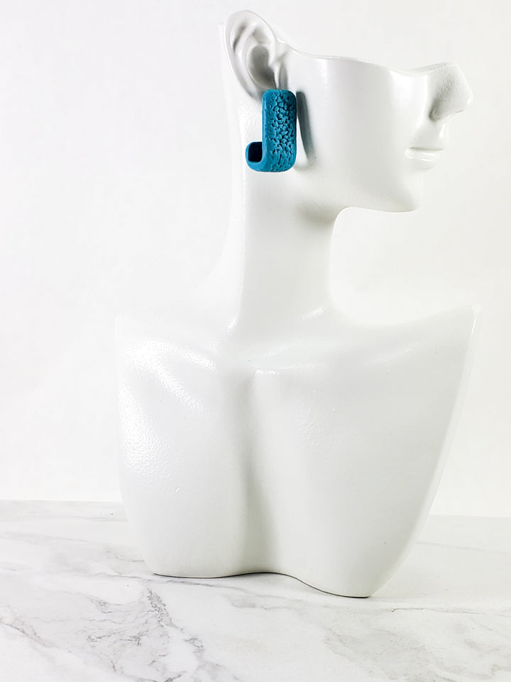 Light Turquoise Huggie Earrings - Stylish and Versatile Accessory Solid Color for Everyday Wear-Earrings-Tiry Originals, LLC