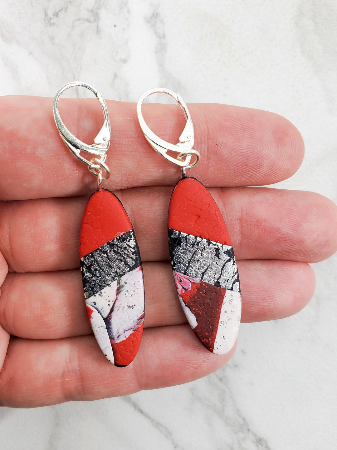 Long Oval Dangle Earring - Large - Scarlett-Earrings-Tiry Originals, LLC