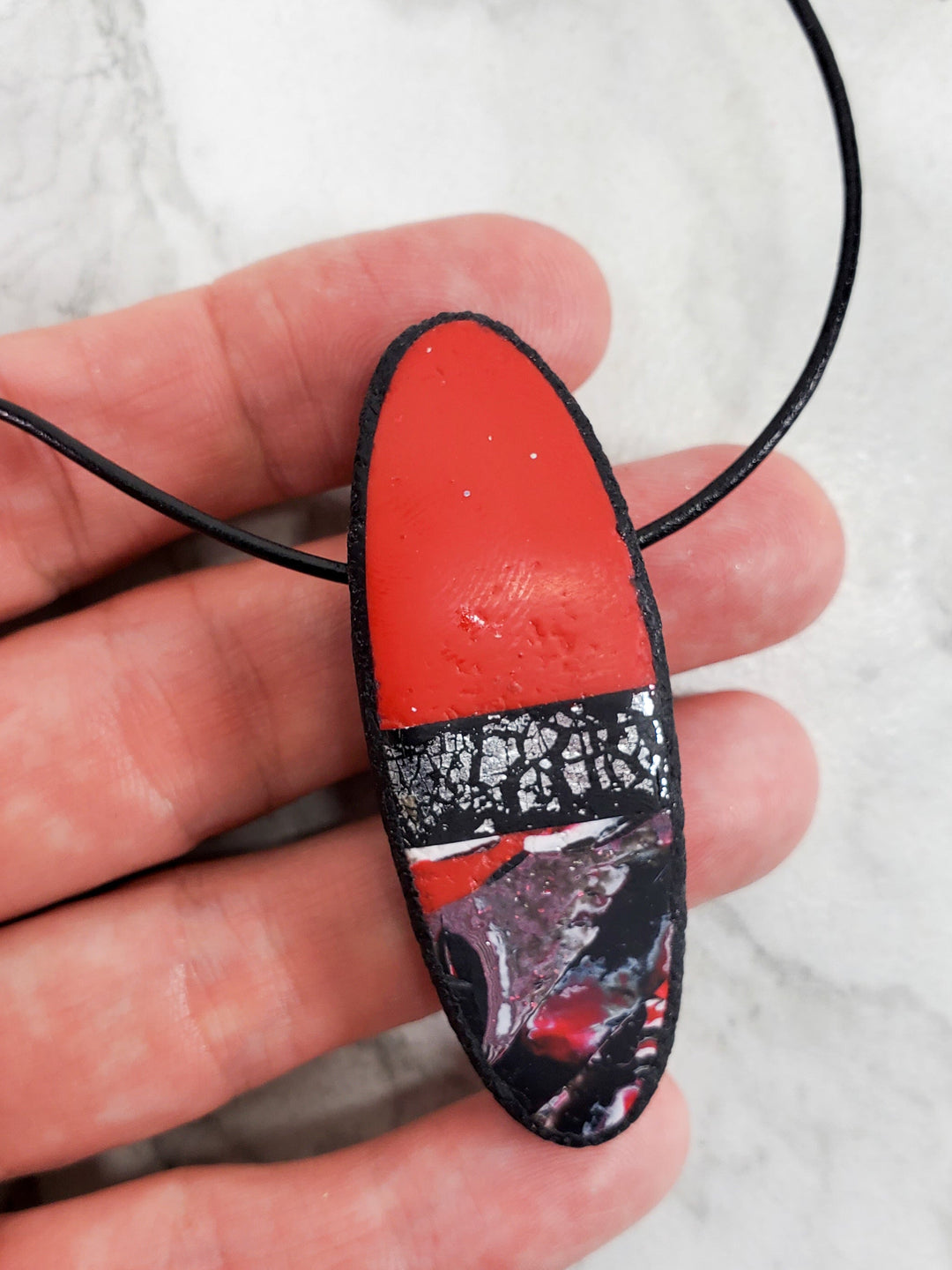 Long Oval Pendant - Scarlett-Pendants-Tiry Originals, LLC